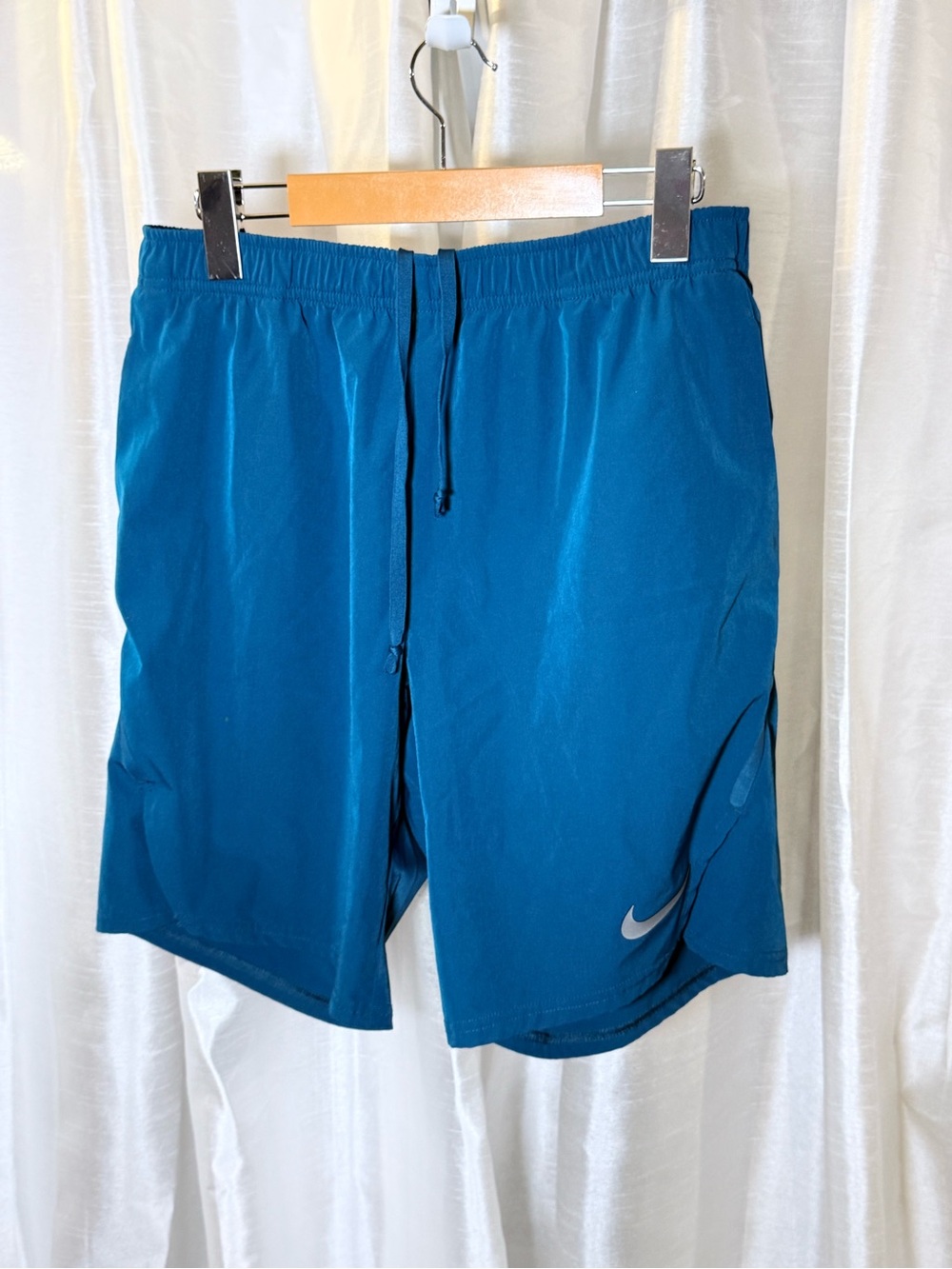 Nike Teal Blue Athletic Training Shorts with Reflective Swoosh